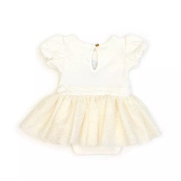 Disney Baby Sz 9-12 Mickey Mouse Holiday White Snowflake Bodysuit Tutu Skirt Bow - Picture 7 of 11